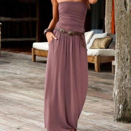 Sukienka bez ramiączek - Fioletowy L