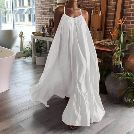 Sukienka plażowa maxi - Biały XL