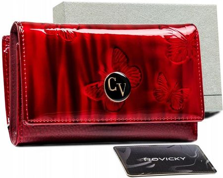 Elegancki portfel damski z lakierowanej skóry naturalnej 4U Cavaldi