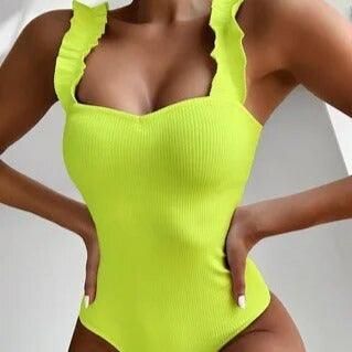 Jednoczęściowy strój kąpielowy - Neonowy zielony S