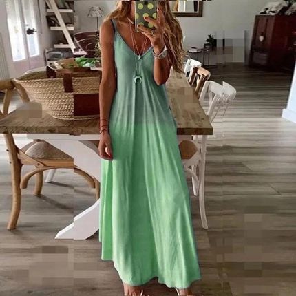 Długa sukienka ombre - Zielony XL