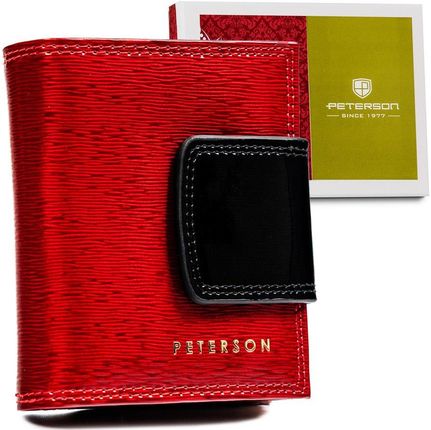 Kompaktowy portfel damski z lakierowanej skóry naturalnej Peterson