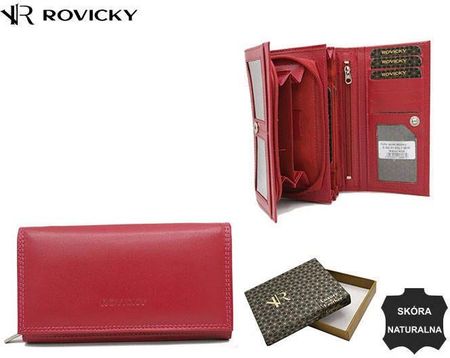 Skórzany portfel damski z klapą Rovicky