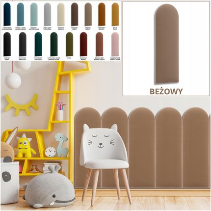 Smartlife24Pl Miękkie Panele Ścienne Tapicerowane Welur Płotek 20X80 Kolor Beżowy - zdjęcie 5