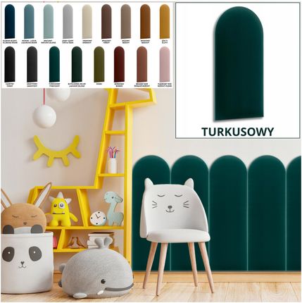 Sl24Pl Panele Tapicerowane Ścienne Welur Płotek 30X80 Turkusowy Miękkie Grube - zdjęcie 4