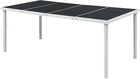 Zakitohome Stół Ogrodowy Szklany Czarno Szary 190X90X74cm Zh43307