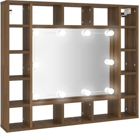 Zakito Europe Lustro Led Szafka Do Makijażu 91X15X76,5 Brązowy Dąb