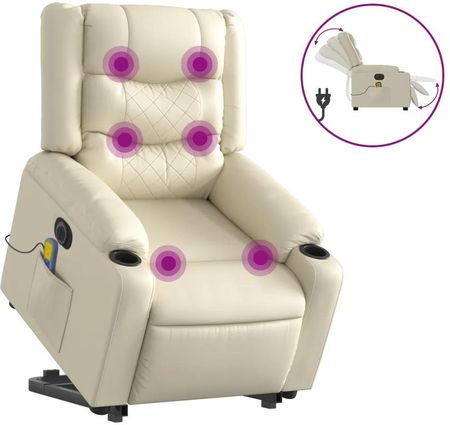 Zakito Europe Fotel Podnoszący Z Masażem Creamy Comfort 77X93X99Cm