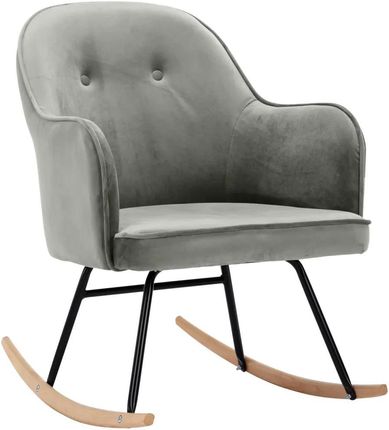 Zakito Europe Fotel Bujany Aksamitny Szary 60X74X84 Cm