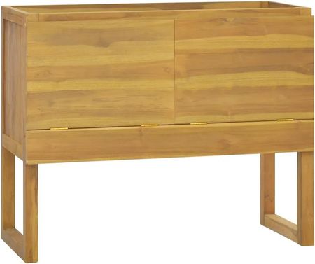 Zakito Europe Szafka Łazienkowa Z Litego Drewna Tekowego 90X45X75 Cm Naturalny Kolor