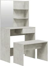 Zakito Europe Toaletka Z Taboretem Szarość Betonu 74,5X40X141 Cm
