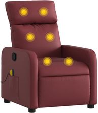 Zakito Europe Fotel Masujący Rozkładany 66X89,5X95,5 Cm Czerwień
