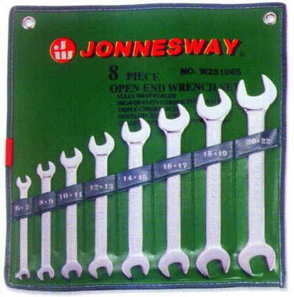 Jonnesway Klucz płaski dwustronny metryczny, zestaw 8szt. W25108S