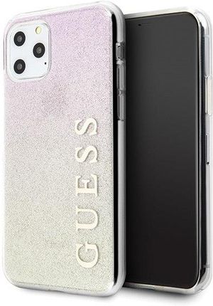 Guess Guhcn65Pcuglgpi Iphone 11 Pro Max Różowo Złoty Gold Pink Hard Case Gradient Glitter