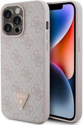 Guess Guhcp15Xp4Tdpp Iphone 15 Pro Max 6 7" Różowy Pink Hardcase Leather 4G Diamond Triangle