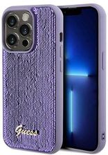 Guess Oryginalne Etui Iphone 14 Pro Hardcase Sequin Script Metal Fioletowe