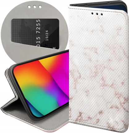 Etui Z Klapką Do Xiaomi Poco X3 Pro 5G Białe Kamień Kształty Futerał