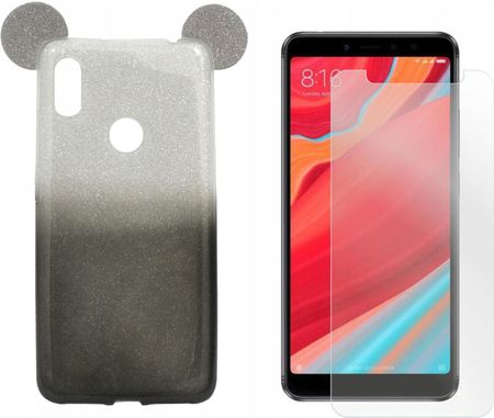 Etui Obudowa Pokrowiec Case Do Xiaomi Redmi S2 Nakładka 3D Czarny I Szkło