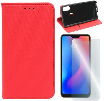 Etui Do Xiaomi Mi A2 Lite I Redmi 6 Pro Case Smart Magnet Czerwony Szkło