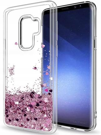Etui Do Samsung S9 Plus Brokat Liquid Silikon Brokatowe Glitter Case +Folia