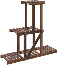 Zakito Home Stojak Na Kwiaty Drewniany Jodłowy Opalany Brąz 81X25X75,5cm Zh362871