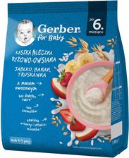 Zdjęcie Gerber Kaszka Mleczna Ryżowo-Owsiana Jabłko Banan Truskawka Po 6 Miesiącu 160g - Białobrzegi