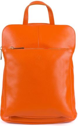 Plecak skórzany torebka 2w1 Vera Pelle S40 pomarańczowy