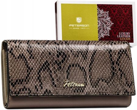 Duży portfel damski z wężowym wzorem - Peterson