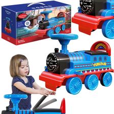 Zdjęcie Niebieska Lokomotywa Elektryczna Jeździk Chodzik Efekty Dźwiękowe Światełka - Chełmża