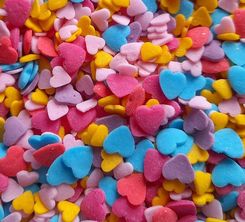 Udanewypieki Posypka Cukrowa Serca Serduszka Mix Rainbow 50g