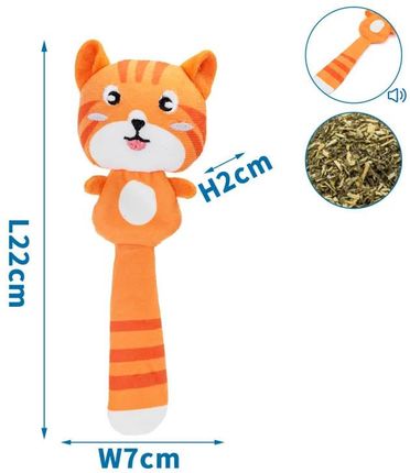 Nobleza Szeleszcząca Zabawka Z Kocimiętką Pluszowy Kot (B40307HQ7)