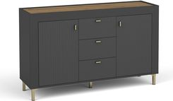 Zdjęcie Dolmar Komoda Mossa Mo6 2D3S Dąb Whisky Czarny 100476921 - Bieżuń