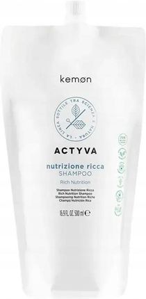 Kemon Actyva Nutrizione Ricca Szampon Intensywnie Nawilżający Do Suchej Skóry Głowy I Bardzo Suchych Włosów 500ml