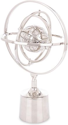 Srebrne metalowe astrolabium dekoracja ozdoba prezent na biurko do gabinetu