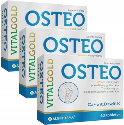 Alg Pharma Osteo Vitalgold Wapń Witamina D3 K2 Mk7 3X60Tabl