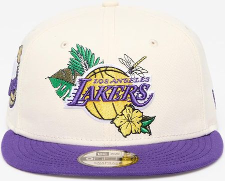 New Era Los Angeles Lakers 9FIFTY NBA Floral Snapback Cap Ivory/ True Purple