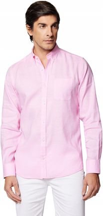 Koszula Męska Różowa z Lnem Lancerto Sadie XL