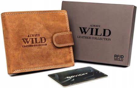Duży, markowy portfel męski z systemem RFID Always Wild