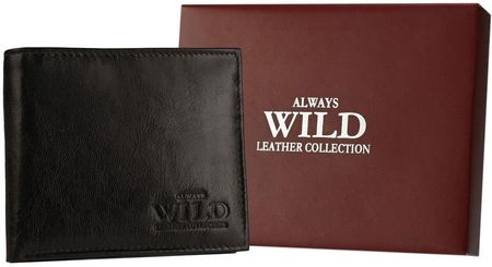 Solidny, skórzany portfel męski z ochroną RFID i etui na karty Always Wild