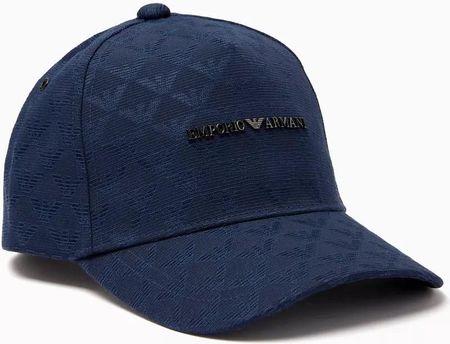 EMPORIO ARMANI efektowna czapka z daszkiem bejsbolówka ROYAL BLUE