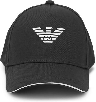 EMPORIO ARMANI markowa czapka z daszkiem sygnowana BLACK