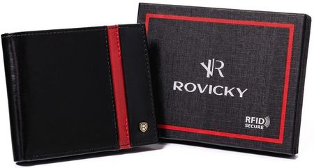 Skórzany portfel męski na karty z ochroną RFID Protect Rovicky
