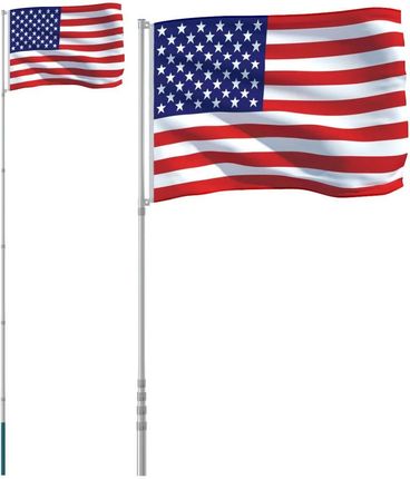 Zakito Home Teleskopowy Maszt Z Flagą Usa 5,55M Zh3147141