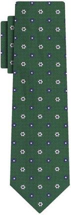 Krawat zielony w kwiatki EM 3