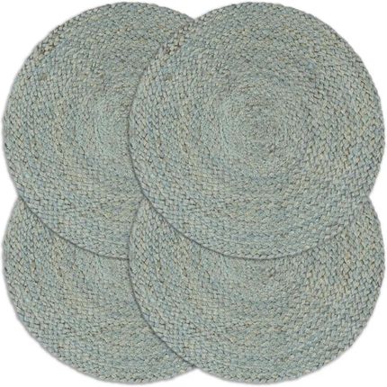 Zakito Home Podkładki Plecione Ręcznie Juta Oliwkowa Zieleń 38cm 4 Szt.