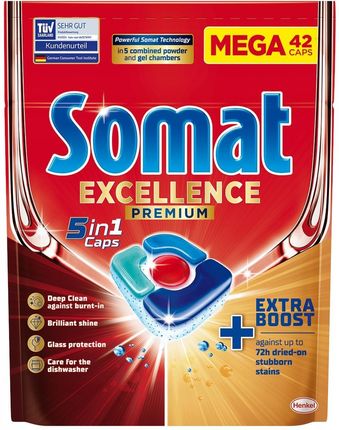 Somat Tabletki Do Zmywarek Excellence Premium 5W1 42Szt.