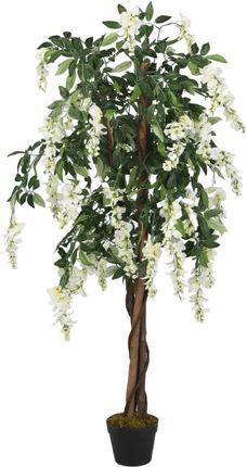 Zakito Home Sztuczna Wisteria 150cm Z Doniczką Zielona/Biała (ZH359008)