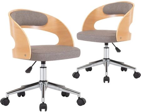 Zakito Europe Krzesełka Stołowe Taupe 48x53x(66,5-74,5)cm (ZE3054923)