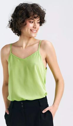 Elegancka damska bluzka top na ramiączkach (Limonkowy, S)