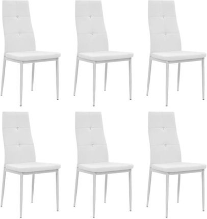 Zakito Europe Eleganckie Krzesła Do Jadalni Białe 6szt. 43x43,5x96cm (ZE275436)